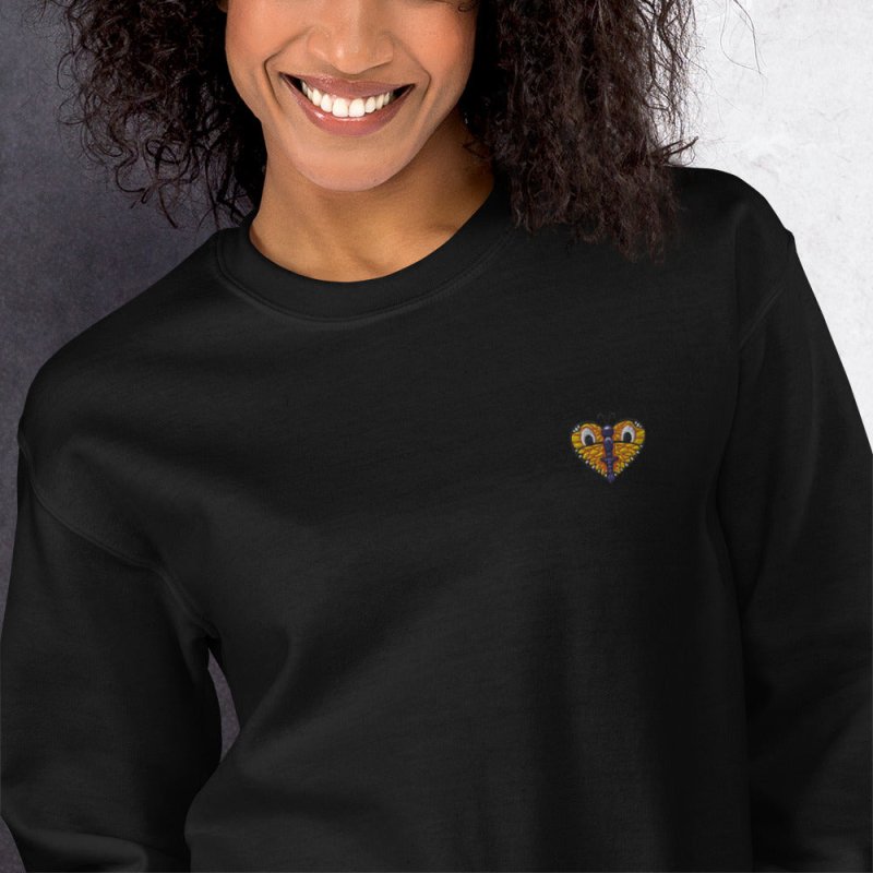 S&B Unisex Round Neck Butterfly Heart Sweatshirt - Women's Hoodies & Sweatshirts - British D'sire