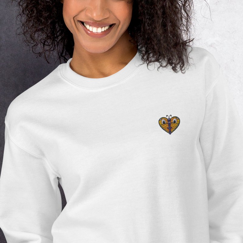 S&B Unisex Round Neck Butterfly Heart Sweatshirt - Women's Hoodies & Sweatshirts - British D'sire
