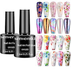 Senvenski Nail Foil Glue Gel, 7.3ml x2 Tranfer Glue Gel for Nails Art Stickers Foil Transfer Gel Soak Off DIY Manicure Kit Set UV LED (TB007) - British D'sire