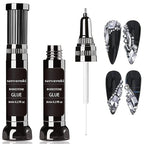 Senvenski Nail Foil Glue Gel, 7.3ml x2 Tranfer Glue Gel for Nails Art Stickers Foil Transfer Gel Soak Off DIY Manicure Kit Set UV LED (TB007) - British D'sire