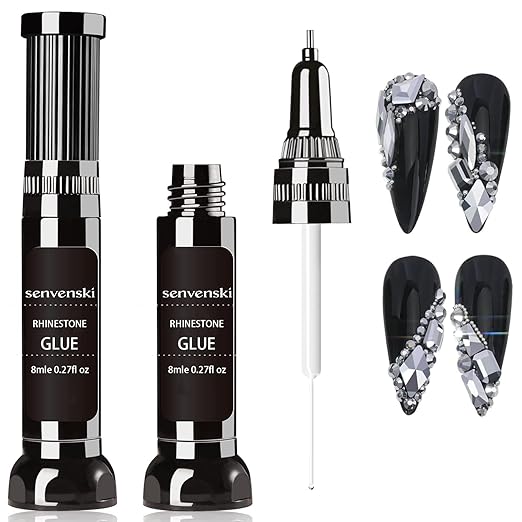 Senvenski Nail Foil Glue Gel, 7.3ml x2 Tranfer Glue Gel for Nails Art Stickers Foil Transfer Gel Soak Off DIY Manicure Kit Set UV LED (TB007) - British D'sire