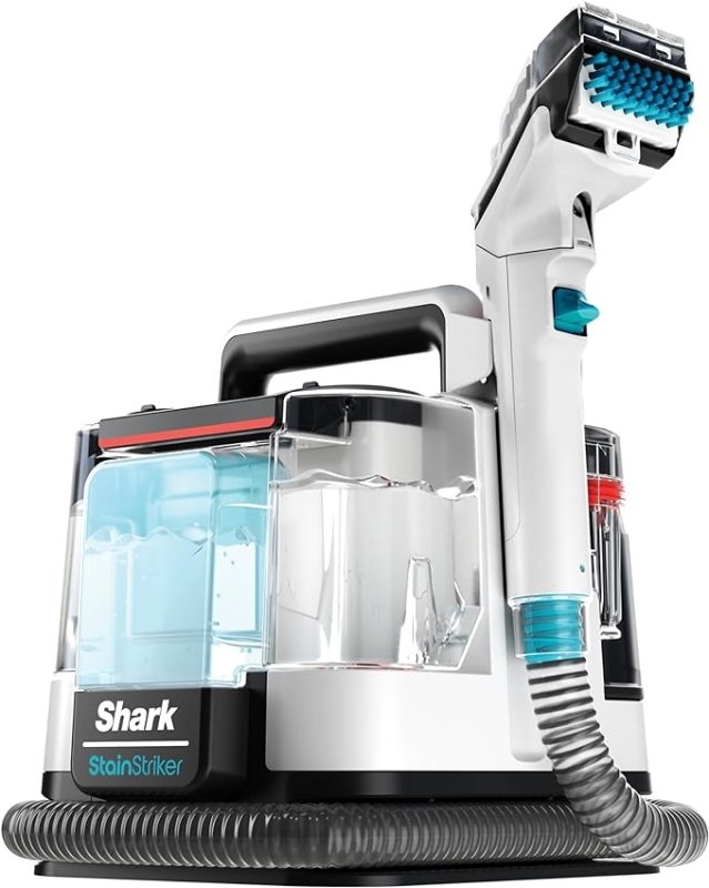 Shark StainStriker Pet Stain & Spot Cleaner with 5 Tools including Pet, Crevice & Hose-Cleaning Tools, 2x Bespoke Cleaning Formulas Remove Stains, Odours & Dirt, Lightweight, 450W, White, PX200UKT - British D'sire