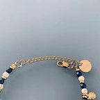 Shell Bracelet | Women's Bracelet Howlite Beads | Navy Blue | Shells and 24K Gold Plated Heishi Beads - Bracelet - British D'sire