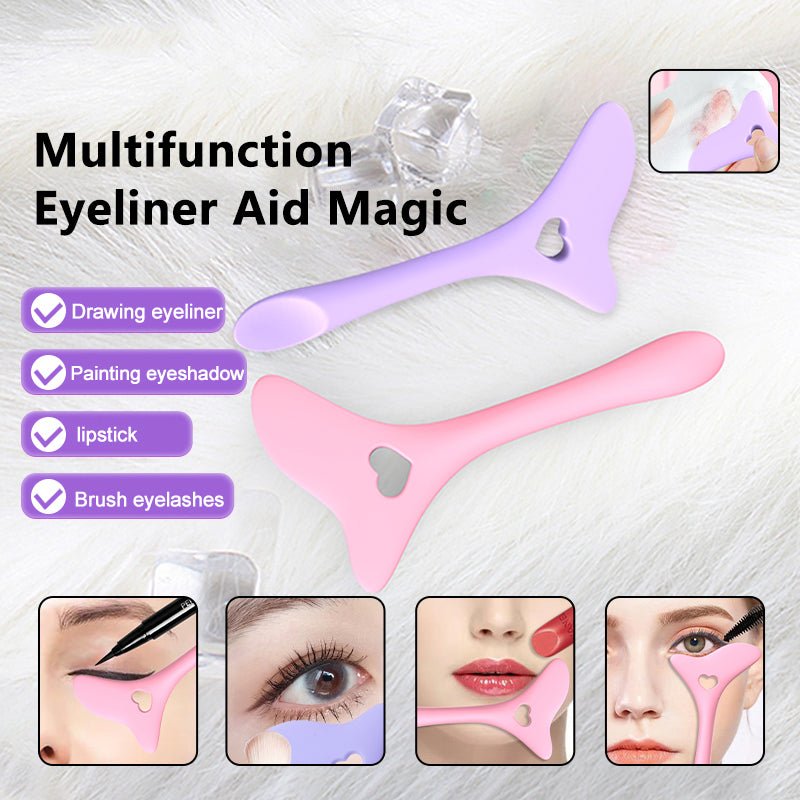 Silicone Eyeliner Stencil Wing Tip Mascara Drawing Lipstick Aid Face Cream Applicator For Beginners Makeup Tool Eyeliner Stencils Silicone Winged Tip Eyeliner Aid Eyebrow Pencil Stencil Reusable - Makeup Tools - British D'sire