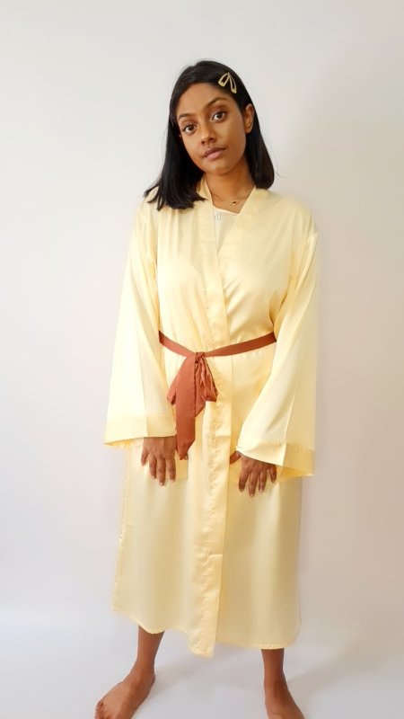 Silk Cream Dressing Gown - British D'sire