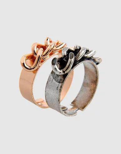 Silver and rose gold brass set rings - Rings - British D'sire