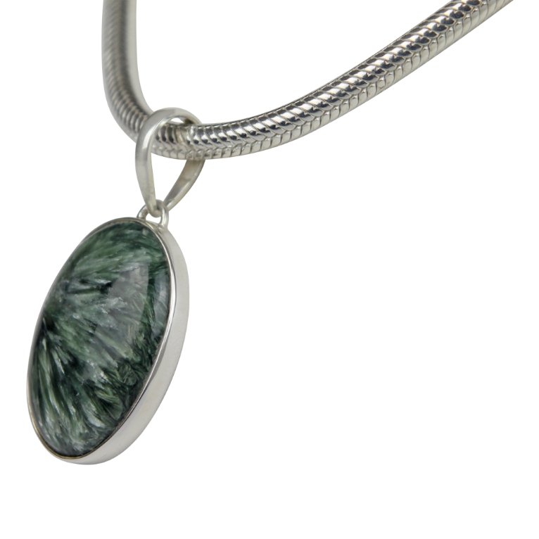 Simple Sterling Silver Seraphinite Pendant Secondary image