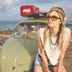 SIPHEW Night-Driving Glasses for Women, Anti Glare Night-Vision Glasses Polarized Yellow Lens UV400 Protection - British D'sire