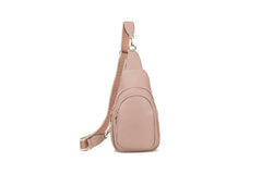 Sling Bags for Women Crossbody, Fanny Waist Packs, Trendy Chest Bag with Adjustable wide Strap - Pale Pink - British D'sire