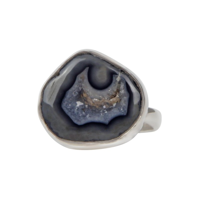 Small Black Agate Sterling Silver Ring - Rings - British D'sire