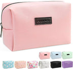 Small Makeup Bag MAANGE Travel Cosmetic Bag Makeup Pouch PU Leather Portable Versatile Zipper Make up Bag for Women (Blue) - British D'sire