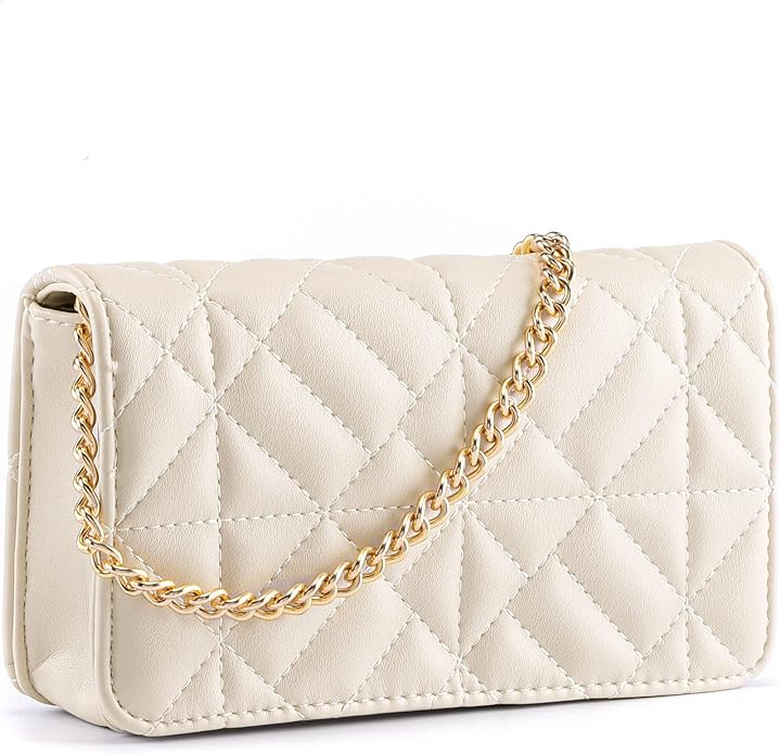 Small Quilted Crossbody Bags for Women Shoulder Bag Clutch Purses Handbags with Gold Chain - British D'sire