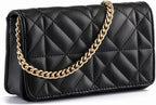 Small Quilted Crossbody Bags for Women Shoulder Bag Clutch Purses Handbags with Gold Chain - British D'sire
