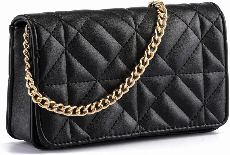 Small Quilted Crossbody Bags for Women Shoulder Bag Clutch Purses Handbags with Gold Chain - British D'sire