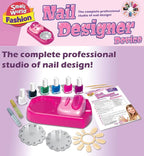 Small World Toys - Nail Designer Device Kit for Girls - Includes Nail Design Printing Device, Nail Art Design & Kids Polish & Varnish - Professional Studio of Nail Design - Home Manicures Age 9+ - British D'sire