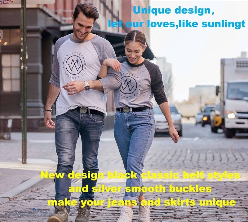 Smile Face Women'S Men'S Faux Leather Belts Fashion Couples Waist Belts for Jeans Dresses with Retro Silver Buckle - Mens Accessories - British D'sire