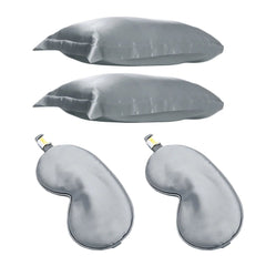 Smug Two Satin Pillowcases & Sleep Masks Set - Cushions & Covers - British D'sire