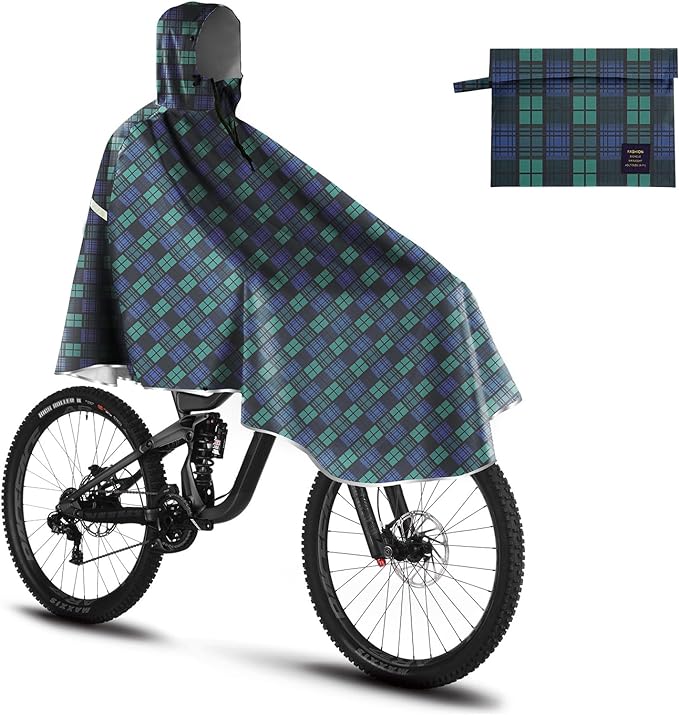 SOPPY Waterproof Rain Poncho Bike Bicycle Rain Poncho Cycling Rain Cape Lightweight Compact Reusable for Men Women Adults, Suitable for Cycling Camping Hiking - British D'sire