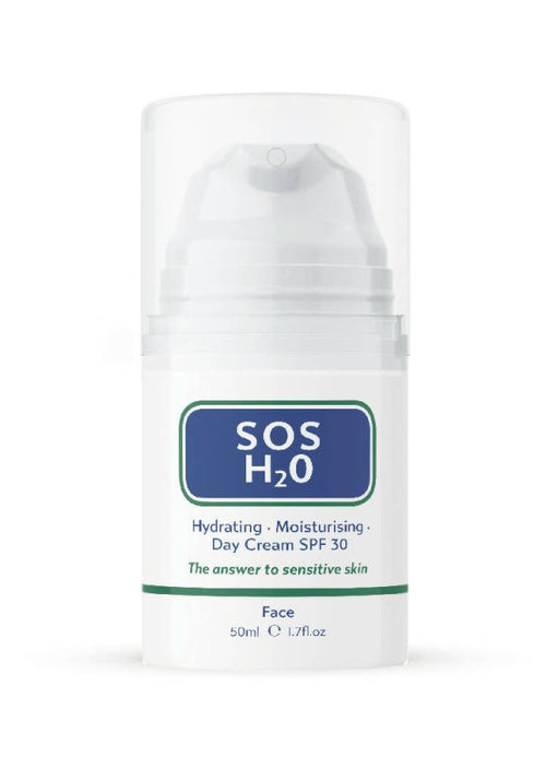 SOS H2O Day Cream SPF 30, 50ml | Hydrating & Protective Day Cream with Broad Spectrum SPF 30 | Moisturizing for Dry Skin | Antioxidants, Peptides & Hydration Boost