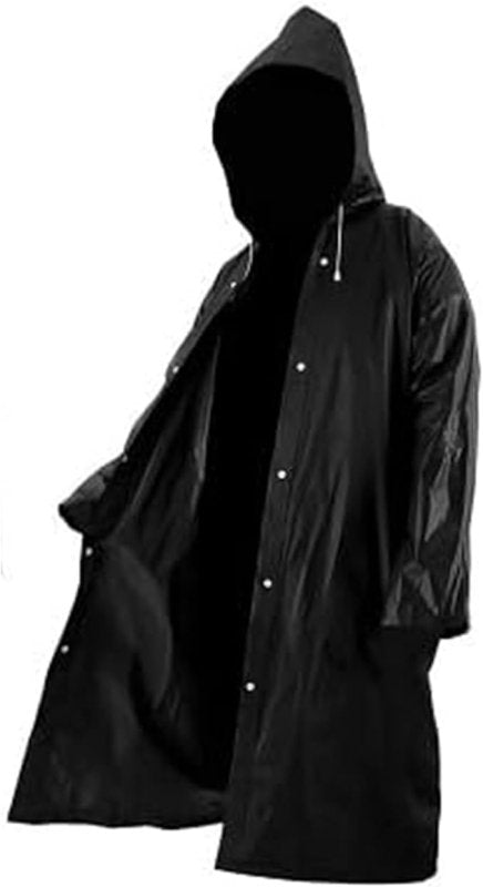 SPICOM Rain Poncho for Adults - Reusable Waterproof Raincoat with Hoods and Sleeves - Lightweight EVA Transparent Rainwear - British D'sire