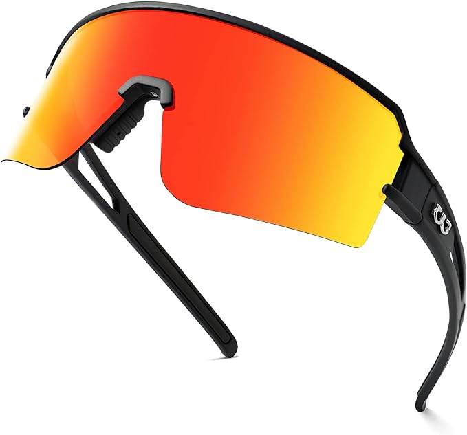 SPOSUNE Polarized Cycling Glasses for Men Women, UV400 Protection Sports Sunglasses for Baseball Running Fishing Riding - British D'sire