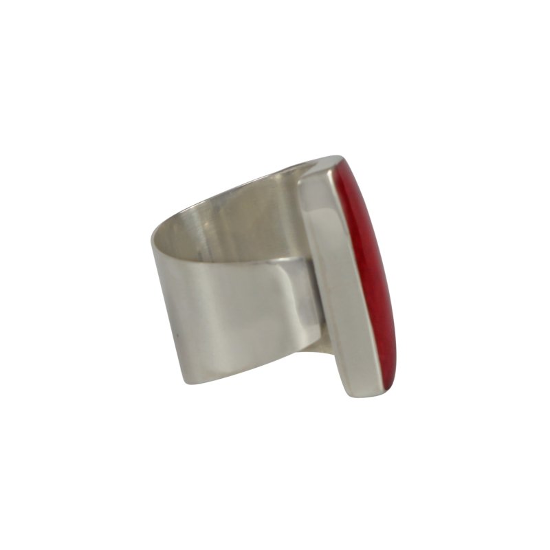 Statement misshapen rectangle ring with sterling silver - Rings - British D'sire