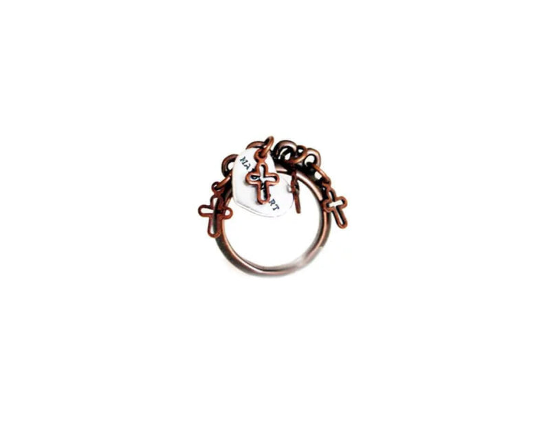 Statement ring in copper with crosses - rings, anelli - British D'sire