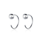 Sterling Silver Earrings Simple Platinum-plated Earrings Temperament Small Ball Earrings - Earrings - British D'sire