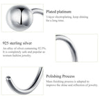 Sterling Silver Earrings Simple Platinum-plated Earrings Temperament Small Ball Earrings - Earrings - British D'sire