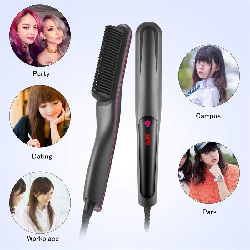 Straightening Comb Negative Ion Comb Multifunctional Automatic Styling Comb Anti-scald Electric Cur - Hair Care & Styling - British D'sire