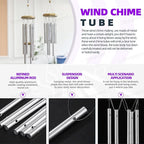 Swpeet 60Pcs Wind Chime Tubes Parts and Transparent Top Circles of Wind Chime with 100 Yard Wind Chime Wire and Swivel Hooks Clips Making Kit, Wind Chime Part Wind Chime Kit for Hanging Wind Chimes - British D'sire