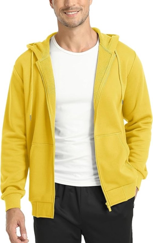 TACVASEN Men's Fleece Hoodies Zip Up Sherpa Lined Jackets Long Sleeve Sweatshirts Winter Warm Coats with Pockets - British D'sire