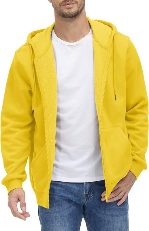 TACVASEN Men's Fleece Hoodies Zip Up Sherpa Lined Jackets Long Sleeve Sweatshirts Winter Warm Coats with Pockets - British D'sire