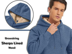 TACVASEN Men's Hoodie Sherpa Fleece Hoodies Sweatshirt Winter Warm Hooded Pullover with Kangaroo Pocket - British D'sire