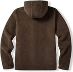 TACVASEN Men's Jacket Thick Fleece Jacket Full Zip Winter Hoodie Warm Work Jacket Windproof Hooded Jacket with Pockets - British D'sire