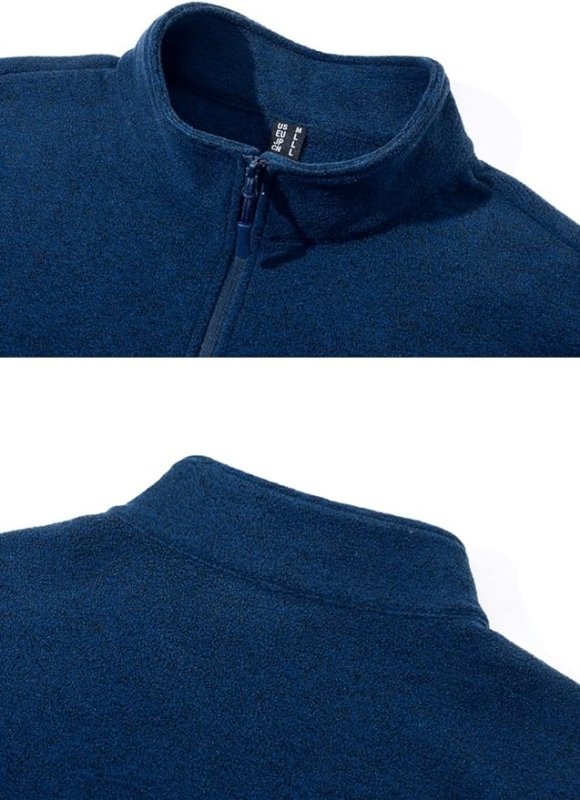 TACVASEN Mens Pullover Jumper Fleece Shirts Long Sleeve Work Pullover Sweater 1/4 Zip Top Fleece Sweatshirts Dark Blue,S - British D'sire