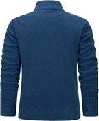 TACVASEN Mens Pullover Jumper Fleece Shirts Long Sleeve Work Pullover Sweater 1/4 Zip Top Fleece Sweatshirts Dark Blue,S - British D'sire