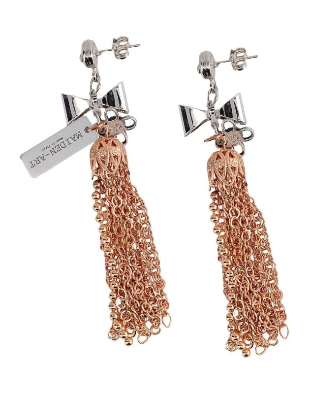 Tassel Earrings in Silver, Rose Gold and Crystals - Earrings - British D'sire
