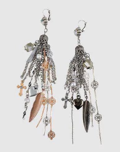 Tassel earrings with antique silver, rose gold and charms. Boho chic earrings, boho chic jewelry.* PROMOTION - Earrings - British D'sire