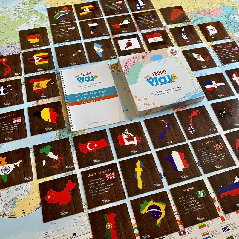 Teddo Play Countries, Cities, Flags, Borders & More (40+ Popular Countries of the World Set) - Learning & Education - British D'sire