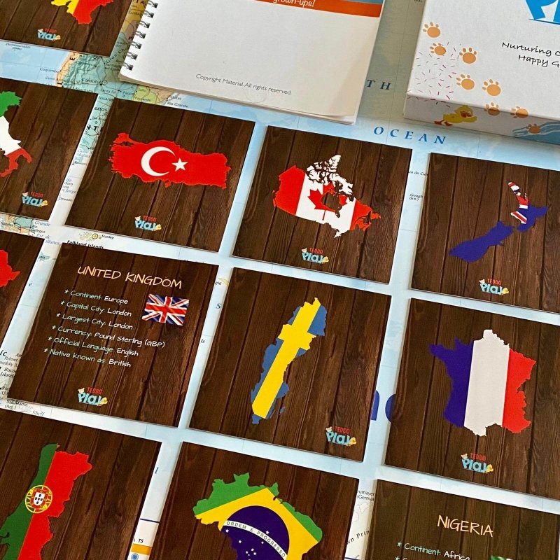 Teddo Play Countries, Cities, Flags, Borders & More (40+ Popular Countries of the World Set) - Learning & Education - British D'sire