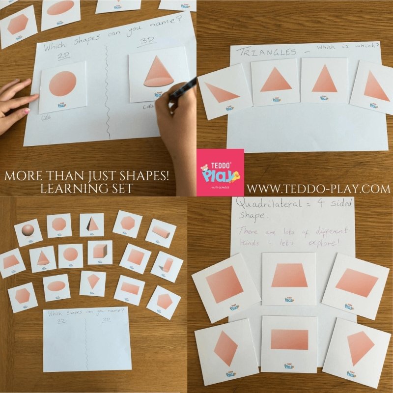 Teddo Play More Than Just Shapes! (34 2D and 3D Shapes Learning Cards) - Learning & Education - British D'sire