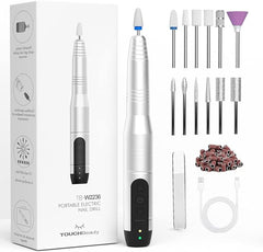 TOUCHBeauty Cordless Rechargeable Electric Nail Drill,12 in 1 Electric Nail File Kit for Acrylic Gel Nails,Manicure Pedicure Tools for Shaping, Polishing, Removing Callus, Home Salon Use,AG-2236 - British D'sire