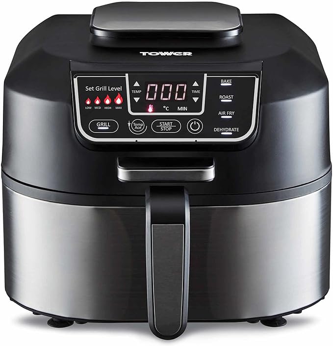 Tower T17086 Vortx 5 in 1 Air Fryer and Grill with Crisper, 5.6L, Black - British D'sire Main image