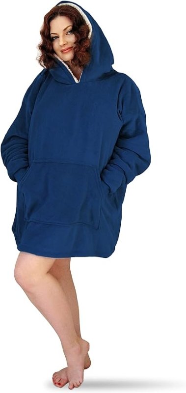 TSARLTD Sherpa Oversized Hoodie Blanket Giant Sweatshirt Unisex Blanket Fleece To Keep Body Cozy And Warm, Ultra Soft Comfortable Universal Size For Men And Woman With Big Size Pocket - British D'sire