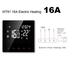 Tuya WiFi Smart Thermostat Electric/Water Boiler AC110-230V Temperature Controller Backlight LCD Safety Lock Sensor for Room - Bottles & Thermos - British D'sire