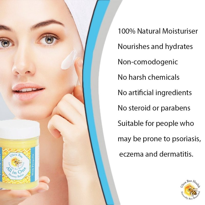Ultra Bee Health 100% Natural All in One Honey Balm Multi functional Moisturiser - 200ml - Body Care - British D'sire