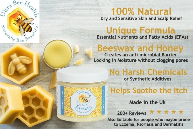 Ultra Bee Health 100% Natural Exeskin Dry Skin and Scalp Balm 100ml - Body Care - British D'sire