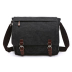 Versatile Canvas Shoulder Messenger Bag Business Computer Bag, Color: Black Large - Shoulder Messenger Bag - British D'sire