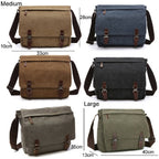 Versatile Canvas Shoulder Messenger Bag Business Computer Bag, Color: Black Large - Shoulder Messenger Bag - British D'sire